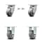 Service Caster 4 Inch Kingpinless Thermoplastic Rubber Wheel Caster Swivel Locks 2 Rigid, 2PK SCC-KP30S420-TPRRD-BSL-2-R-2 - alternate 1